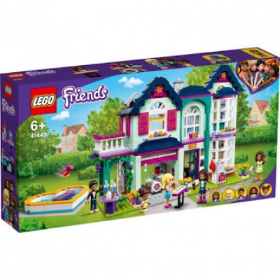 LEGO 41449 Friends Andrea's Familiehuis Speelset, Poppenhuis met Zwembad en Muziekstudio